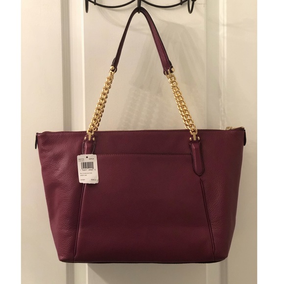 NWT Coach Leather Ava Chain Tote - Picture 2 of 4